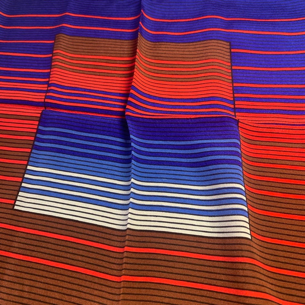 Dior Blue and Brown Striped Scarf